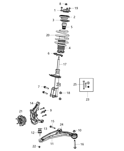 2011 Dodge Journey STRUT-Suspension Diagram for 68043990AB