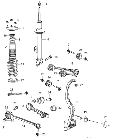 2011 Dodge Challenger Shock-Suspension Diagram for 68079071AC