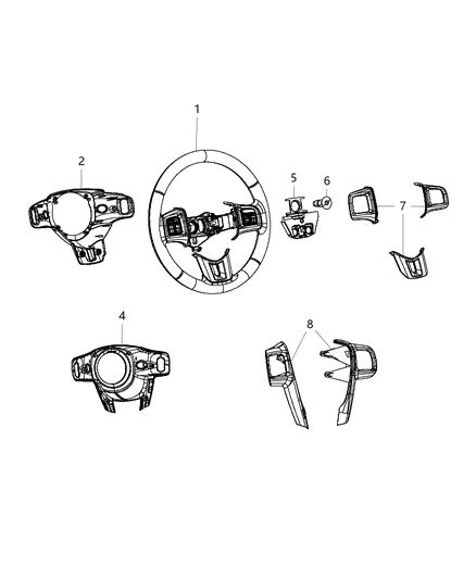 2012 Chrysler Town & Country Bezel-Steering Wheel Diagram for 1VV85DX9AA