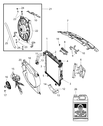 2009 Dodge Durango Clutch-Fan Diagram for 55056946AA