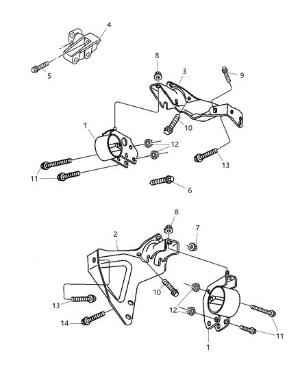 2000 Dodge Dakota Engine Mounting, Front Diagram 6