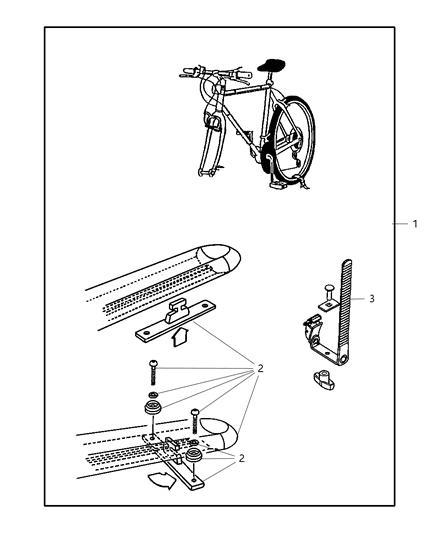 2009 Chrysler Sebring Carrier Kit - Bike Upright Mount Diagram