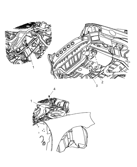 2004 Chrysler Sebring Sedan & Convertible Ground Straps Diagram