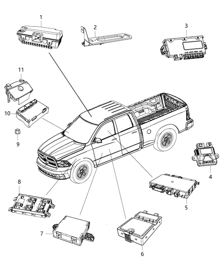 2015 Ram 5500 Modules, Body Diagram