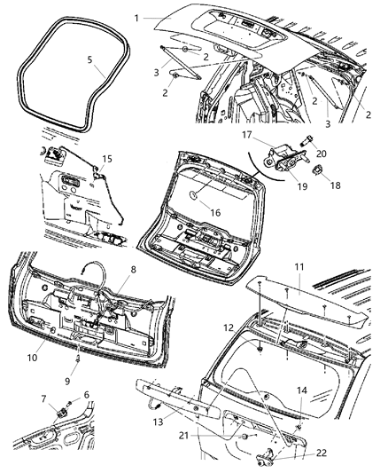 2007 Jeep Compass Liftgate Prop Gas Diagram for 5109514AB