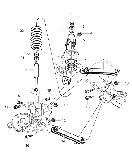 2002 Dodge Ram 3500 Suspension Control Arm Diagram for 52106799AA