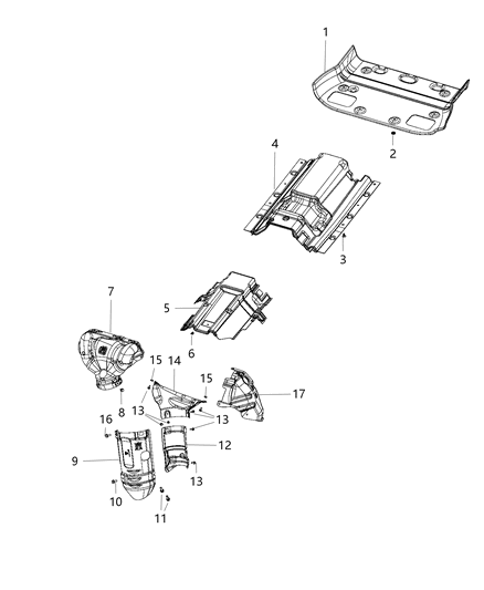 2020 Jeep Cherokee Exhaust Heat Shield Diagram