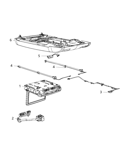 2014 Ram C/V Console, Single Video Monitor / Short Diagram