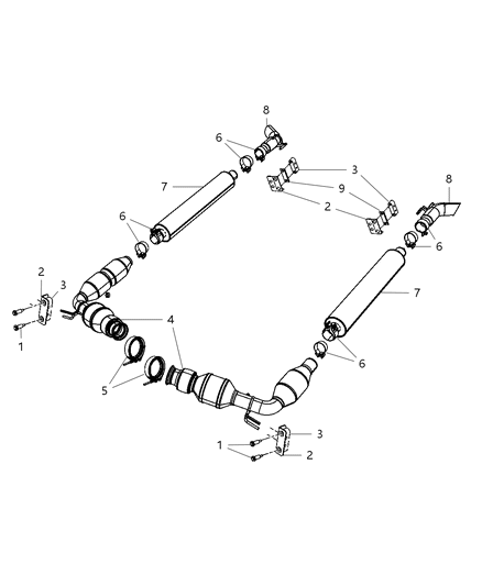 2010 Dodge Viper Exhaust System Diagram