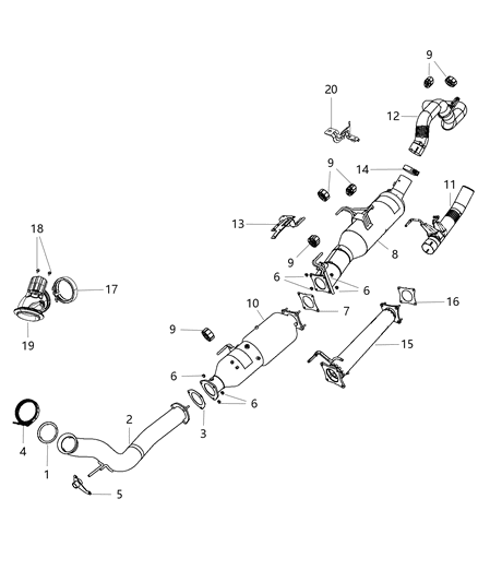 2013 Ram 5500 Exhaust Extension Pipe Diagram for 68087647AE