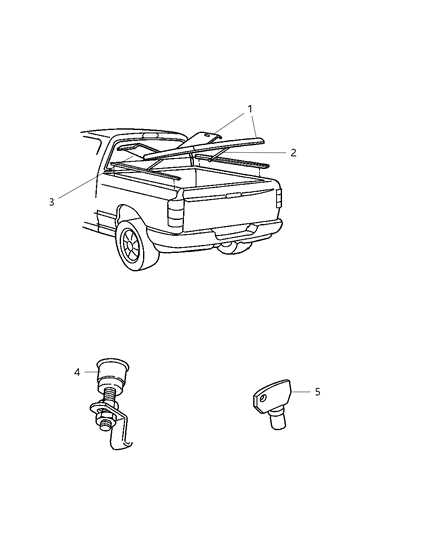 2008 Dodge Ram 1500 Cover-TONNEAU-Hard Diagram for 82210392