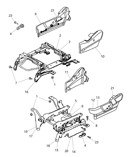 2008 Dodge Ram 1500 Risers - Miscellaneous Front Seat Attachments Diagram