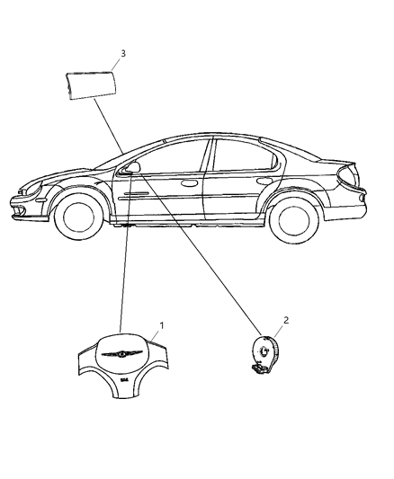 2004 Dodge Neon Passenger Side Air Bag Diagram for WQ81XDVAC