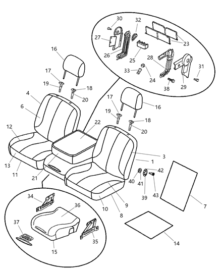 2006 Dodge Ram 1500 Bolt-Seat Diagram for 5080738AA