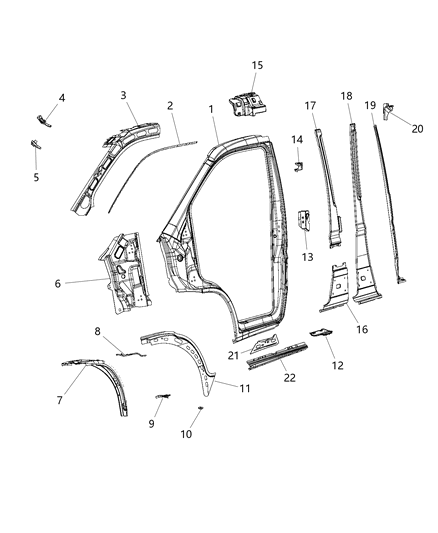 2021 Ram ProMaster 3500 REINFMNT-SILL Diagram for 68171013AA