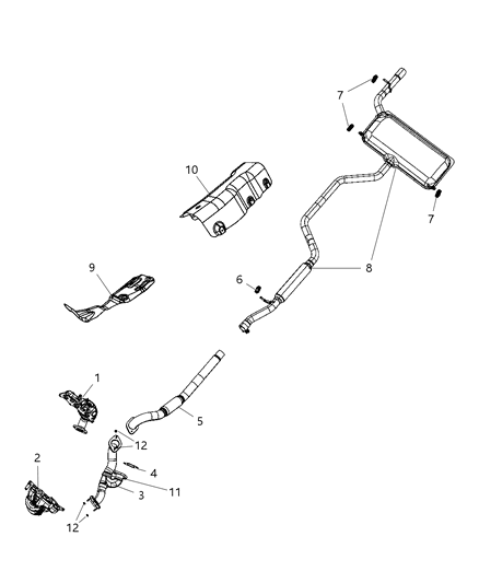 2008 Chrysler Sebring Exhaust Muffler And Tailpipe Diagram for 5171096AE