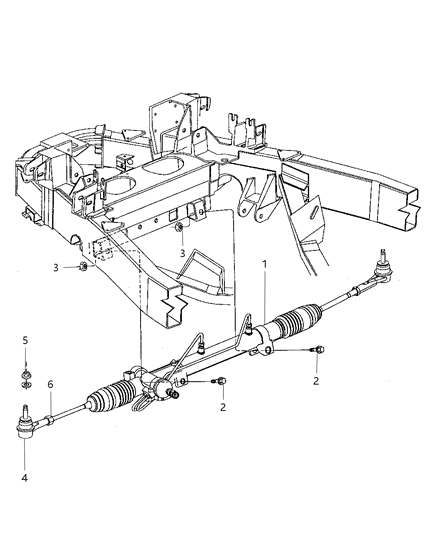 2001 Chrysler Prowler Gear - Rack & Pinion And Attaching Parts Diagram