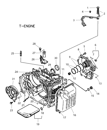 2004 Chrysler Sebring Pan-Transmission Oil Diagram for MD763470