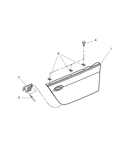 2002 Chrysler Prowler Panel - Hood Side Diagram