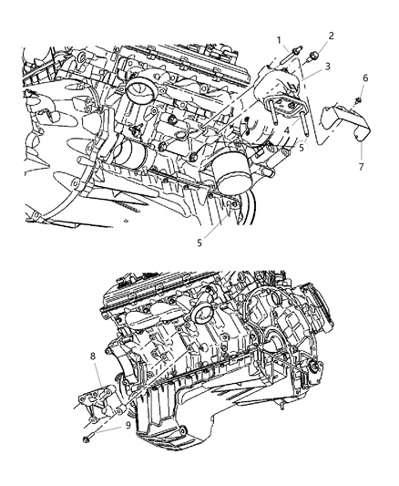 2008 Dodge Magnum INSULATOR-Engine Mount Diagram for 5037794AB