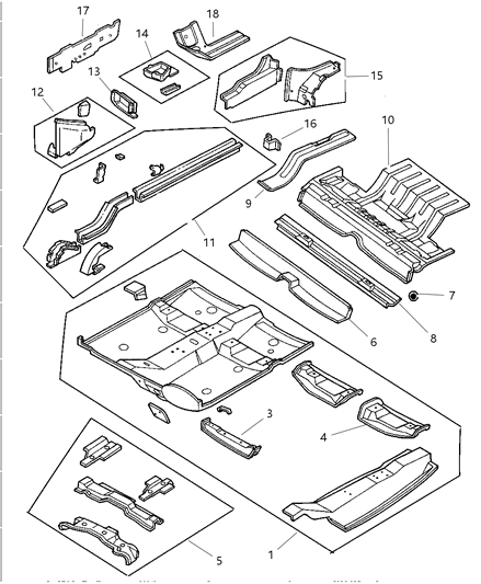 2004 Dodge Intrepid Rail-Frame Side Diagram for 4580298AG