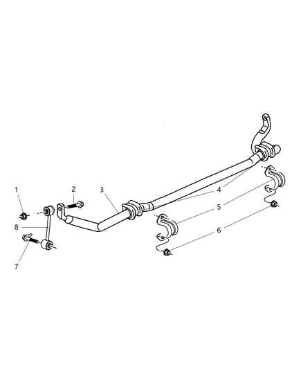 2007 Dodge Nitro BUSHING-STABILIZER Bar Diagram for 52125323AC