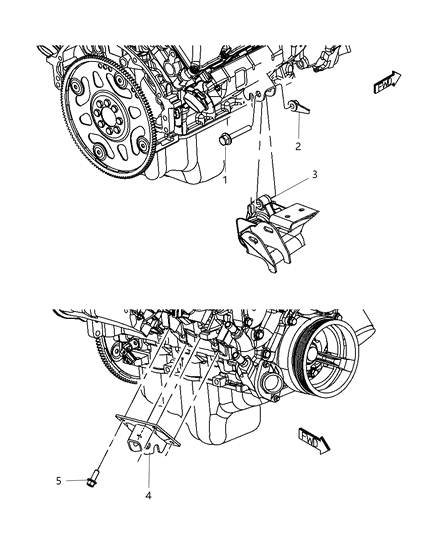 2009 Dodge Durango Engine Mounting Right Side Diagram 1