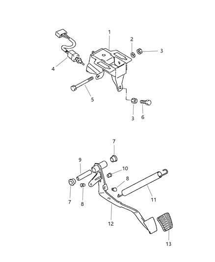 1999 Dodge Avenger Clutch Pedal Diagram