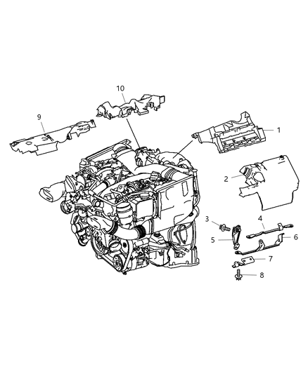 2007 Dodge Sprinter 2500 Cover-Engine Diagram for 68012385AA