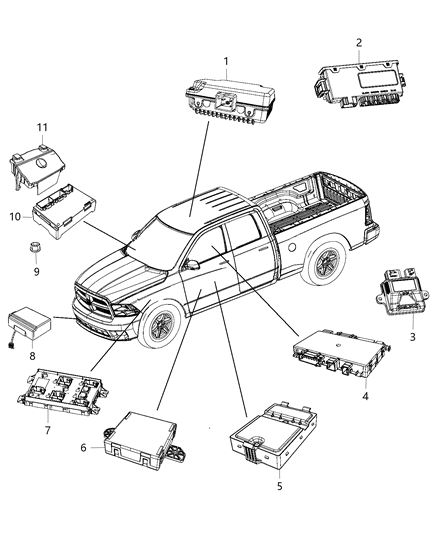 2014 Ram 2500 Modules, Body Diagram