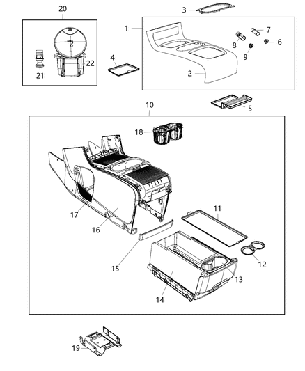 2012 Ram C/V Mat-Cup Holder Diagram for 68110180AA