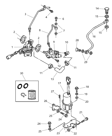 1998 Dodge Ram 3500 Regular Cab Fuel Accessories Diagram 1