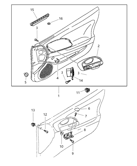 1999 Chrysler Sebring Coupe Front Door Panel Diagram