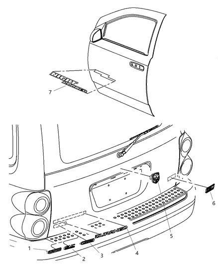 2006 Dodge Durango Decal Diagram for 55364716AA