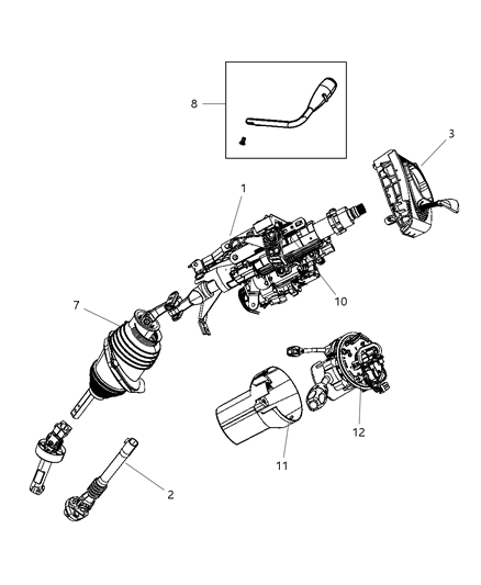 2008 Chrysler 300 Column-Steering Diagram for 5057552AC