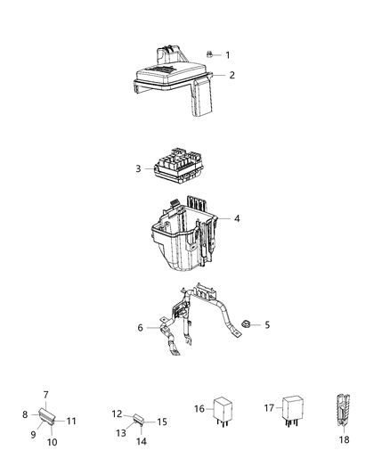 2015 Ram ProMaster 3500 Bracket-Relay Diagram for 68169665AA