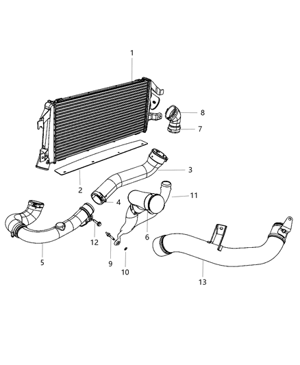 2010 Jeep Compass Seal-Charge Air Cooler Diagram for 68002664AA