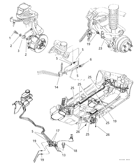 2000 Chrysler Cirrus Lines & Hoses, Brake Diagram 2