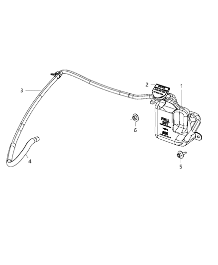 2009 Chrysler PT Cruiser Coolant Recovery Bottle Diagram 3