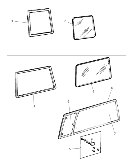 1998 Jeep Cherokee Latch-Vent Window Diagram for 5010036AA