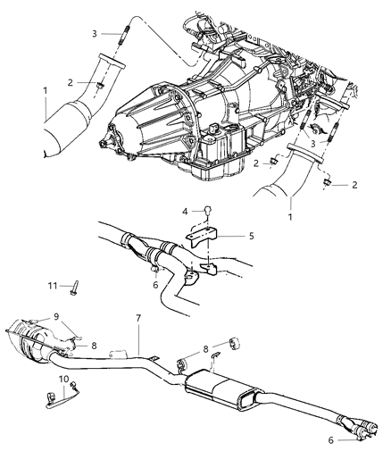 2010 Dodge Challenger Exhaust Muffler And Resonator Diagram for 4726900AB