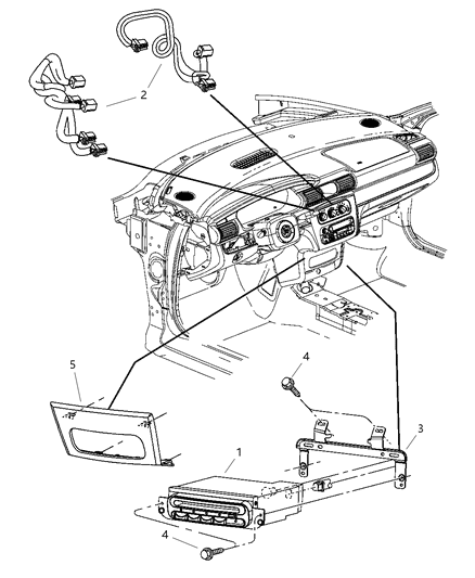 2004 Dodge Stratus Sedan CD Changer & Related Parts Diagram