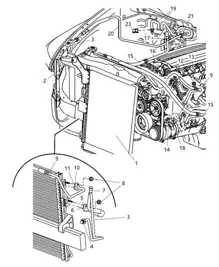 2006 Dodge Ram 1500 CONDENSER-A/C Diagram for 5290385AC