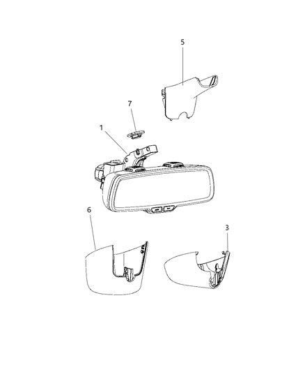 2020 Ram 1500 Inside Rear View Mirror Diagram for 68293658AA