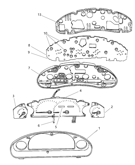 1997 Chrysler Concorde Cluster, Instrument Panel Diagram