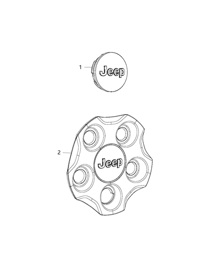 2018 Jeep Compass Wheel Cover & Center Caps Diagram