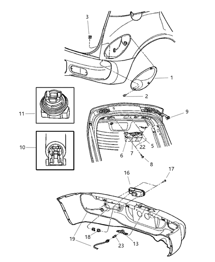 2001 Chrysler PT Cruiser Lamp-Tail Stop Turn Diagram for 5288742AE