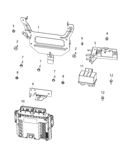 2020 Jeep Cherokee Modules, Engine Compartment Diagram 6