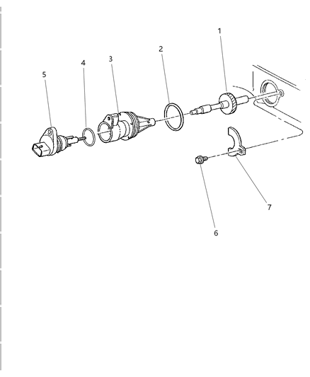 1997 Dodge Dakota Speedometer Pinion & Housing Diagram