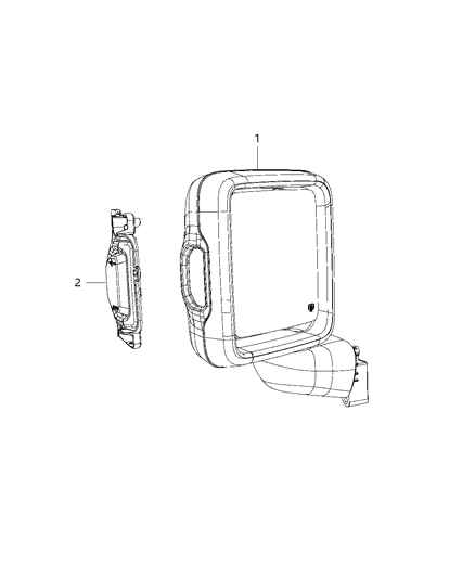 2019 Jeep Wrangler Lamps, Outside Rearview Mirror Diagram